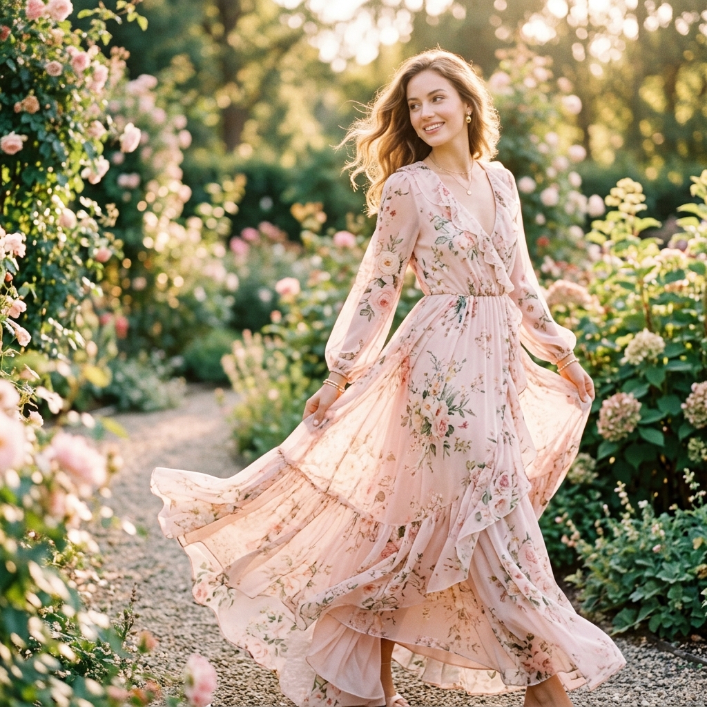 Blush Pink Chiffon Dress - Aura Boutique