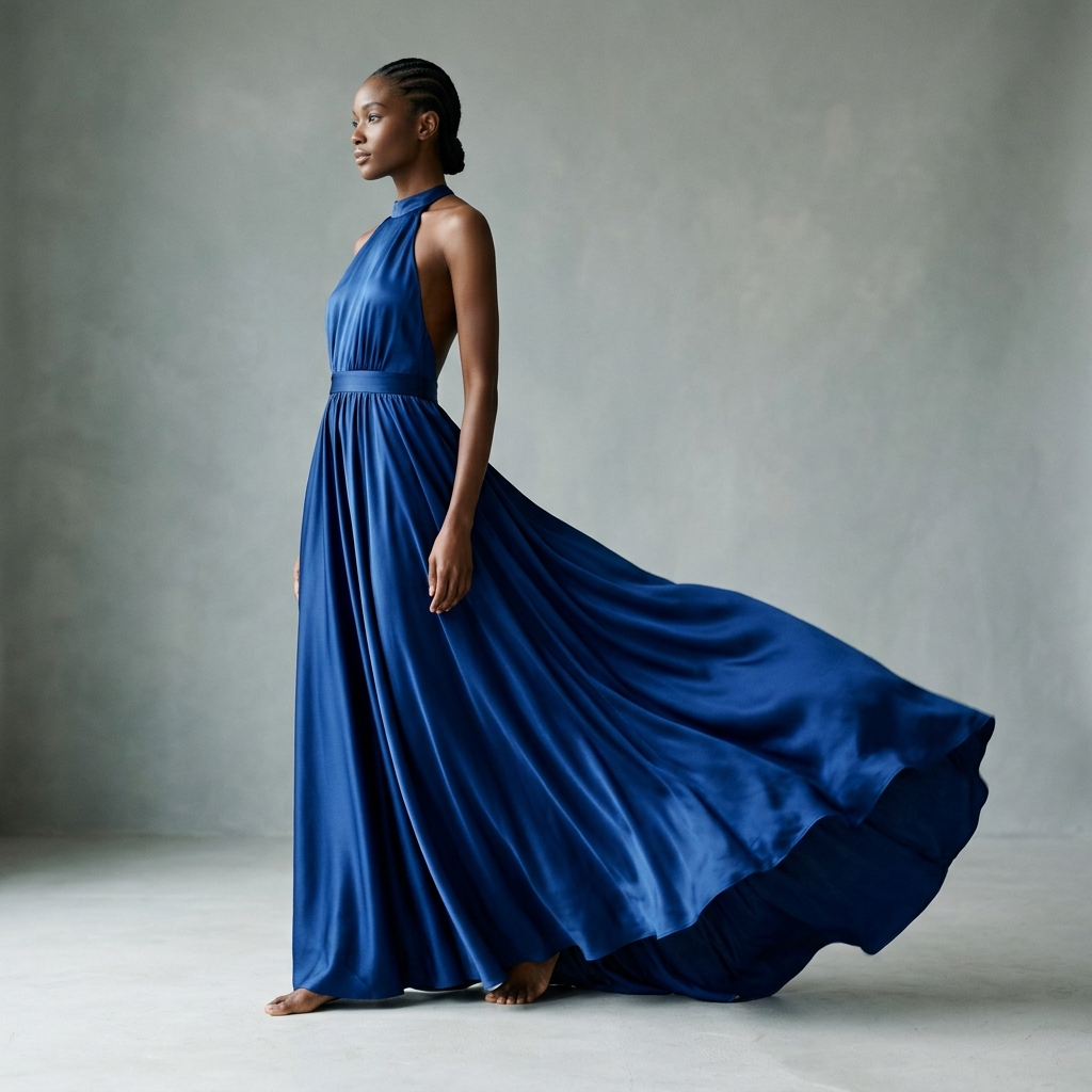 Cobalt Blue Silk Maxi Gown - Zen Wear
