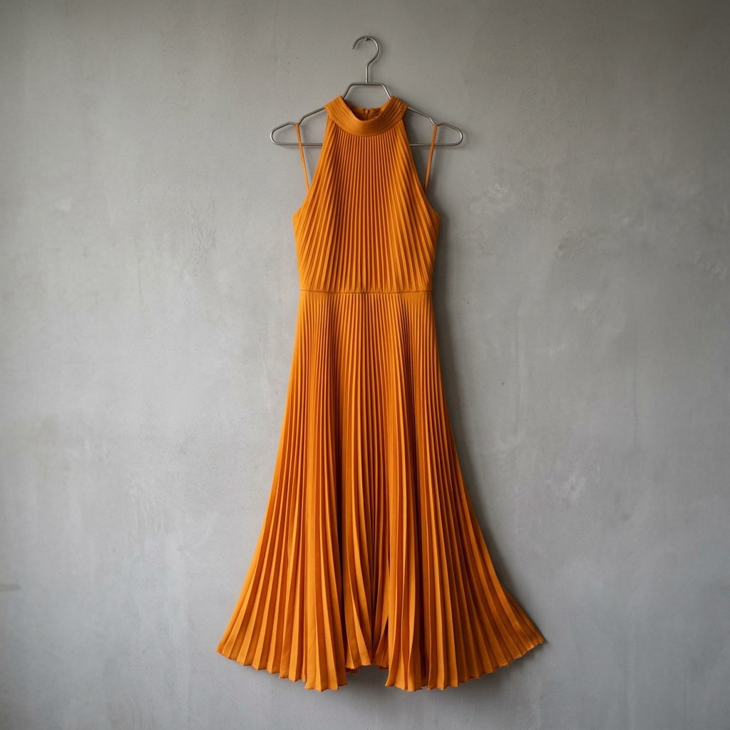 Saffron Pleated Midi Dress - Zen Wear